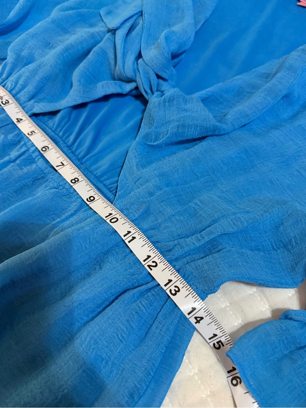 miami Bright Blue Tie-Front Ruffle R - Picture 11 of 16
